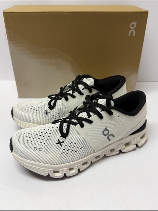 On Clouds Shoes - On Running Women's Cloud Running Sneakers in White/Black cloud 4 X
